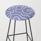 Squiggle Maze Minimalist Abstract Pattern in Light Periwinkle Purple Stool Gallery Image 2