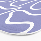 Squiggle Maze Minimalist Abstract Pattern in Light Periwinkle Purple Bath Mat Gallery Image 3