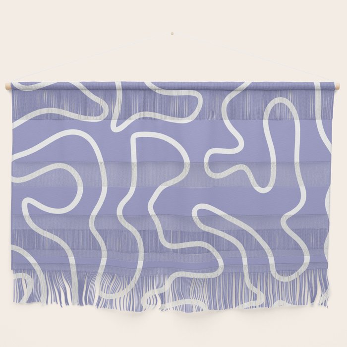 Squiggle Maze Minimalist Abstract Pattern in Light Periwinkle Purple Wall Hanging Gallery Image 1