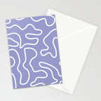 Squiggle Maze Minimalist Abstract Pattern in Light Periwinkle Purple Stationery Card Gallery Image 2