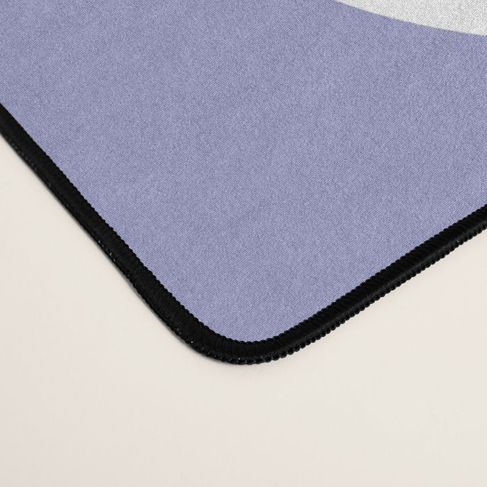 Squiggle Maze Minimalist Abstract Pattern in Light Periwinkle Purple Desk Mat Gallery Image 4