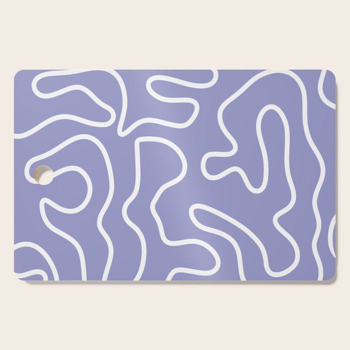 Squiggle Maze Minimalist Abstract Pattern in Light Periwinkle Purple Cutting Board Gallery Image 1