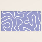 Squiggle Maze Minimalist Abstract Pattern in Light Periwinkle Purple Desk Mat Gallery Image 3