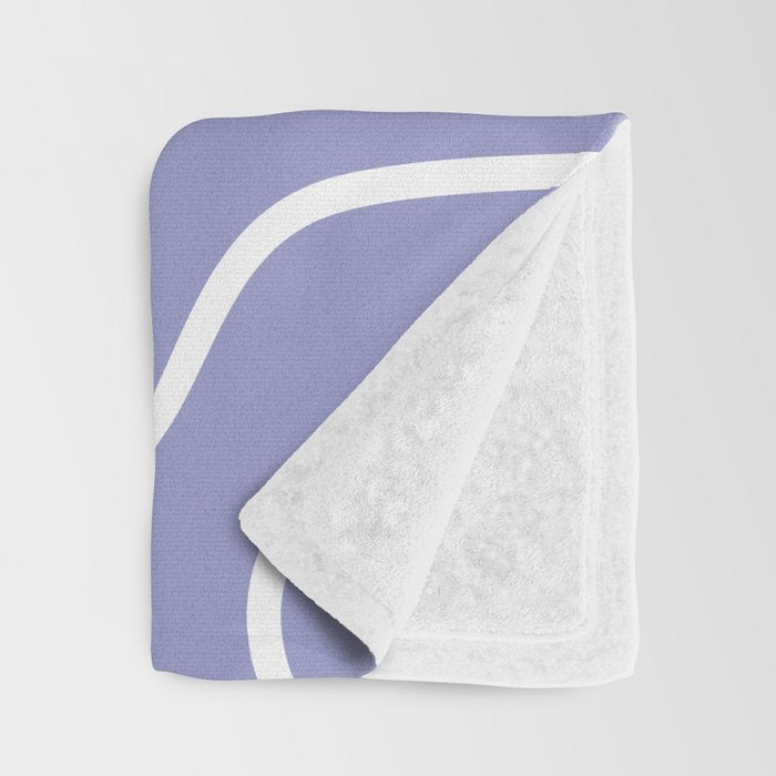 Squiggle Maze Minimalist Abstract Pattern in Light Periwinkle Purple Throw Blanket Gallery Image 3