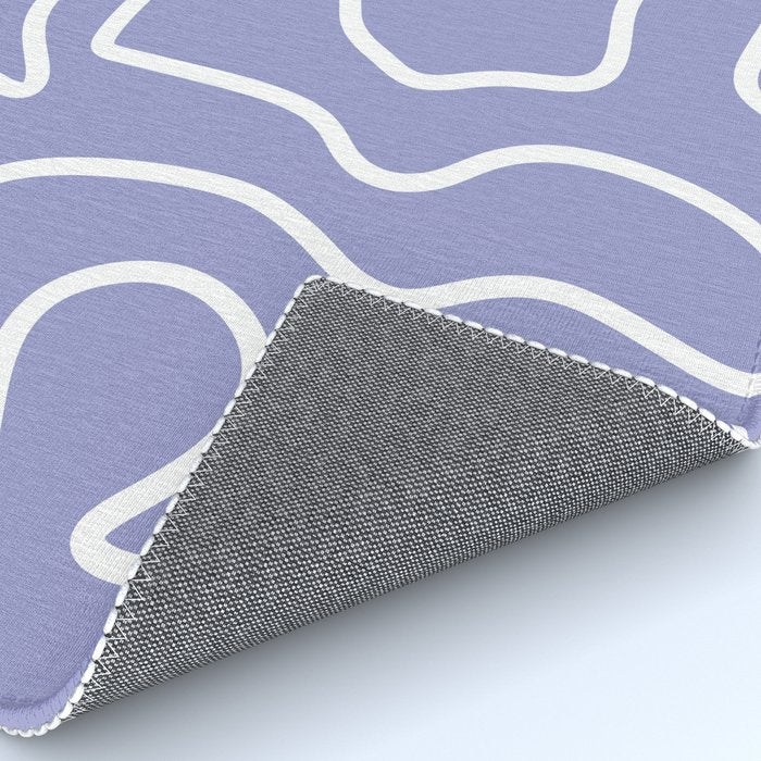 Squiggle Maze Minimalist Abstract Pattern in Light Periwinkle Purple Rug Gallery Image 4