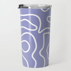Squiggle Maze Minimalist Abstract Pattern in Light Periwinkle Purple Travel Mug Gallery Image 3