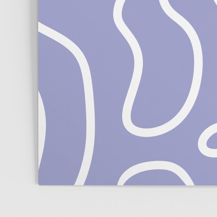 Squiggle Maze Minimalist Abstract Pattern in Light Periwinkle Purple Poster Gallery Image 3