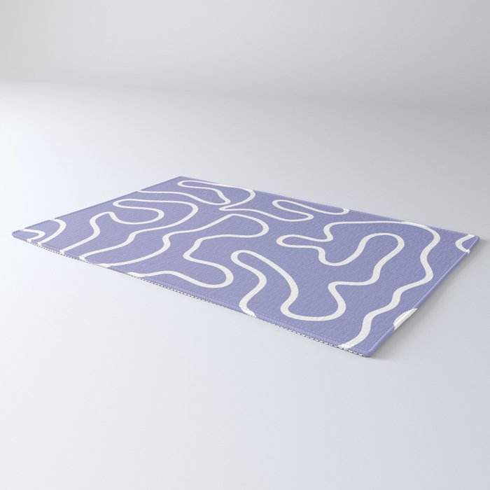 Squiggle Maze Minimalist Abstract Pattern in Light Periwinkle Purple Rug Gallery Image 3