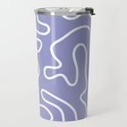 Squiggle Maze Minimalist Abstract Pattern in Light Periwinkle Purple Travel Mug Gallery Image 2