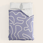Squiggle Maze Minimalist Abstract Pattern in Light Periwinkle Purple Duvet Cover Gallery Image 6