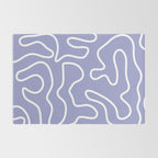 Squiggle Maze Minimalist Abstract Pattern in Light Periwinkle Purple Rug Gallery Image 2