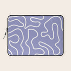Squiggle Maze Minimalist Abstract Pattern in Light Periwinkle Purple Laptop Sleeve Gallery Image 1