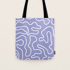Squiggle Maze Minimalist Abstract Pattern in Light Periwinkle Purple Tote Bag Gallery Image 1
