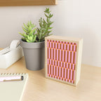 Pink And Brown vertical stripes with dots Mini Art Print Gallery Image 2