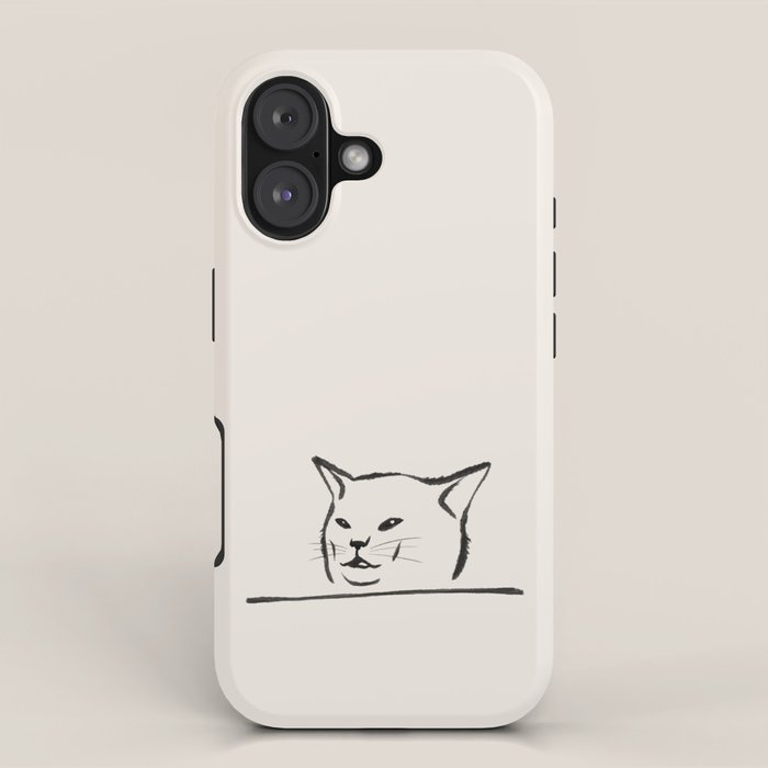 Confused cat meme drawing iPhone Case Gallery Image 1