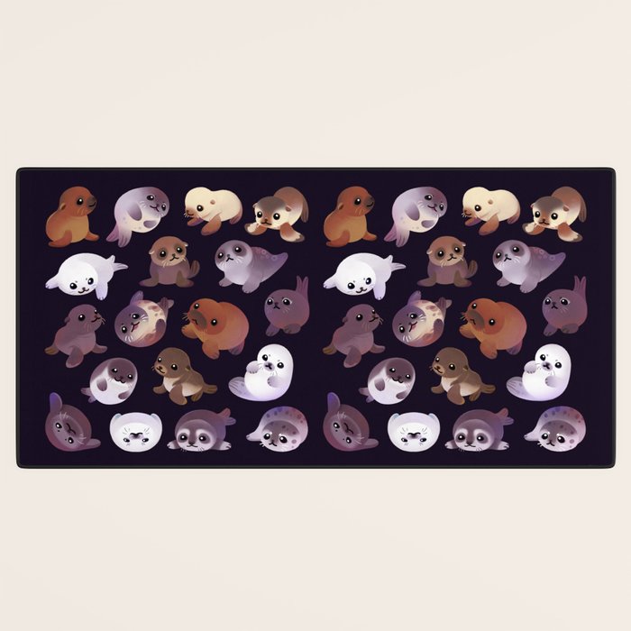 Seal pup - dark Desk Mat Gallery Image 3