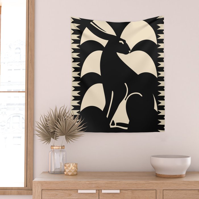 Minimalist Rabbit Wall Tapestry Gallery Image 2