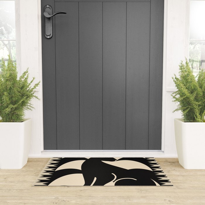 Minimalist Rabbit Welcome Mat Gallery Image 3