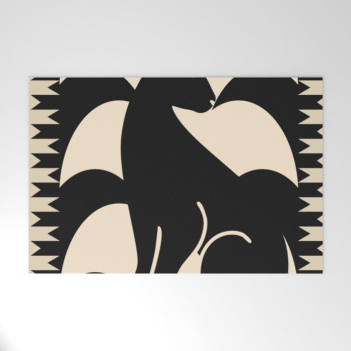 Minimalist Rabbit Welcome Mat Gallery Image 1