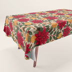 Poinsettia Flowers and Spices Tablecloth Gallery Image 1
