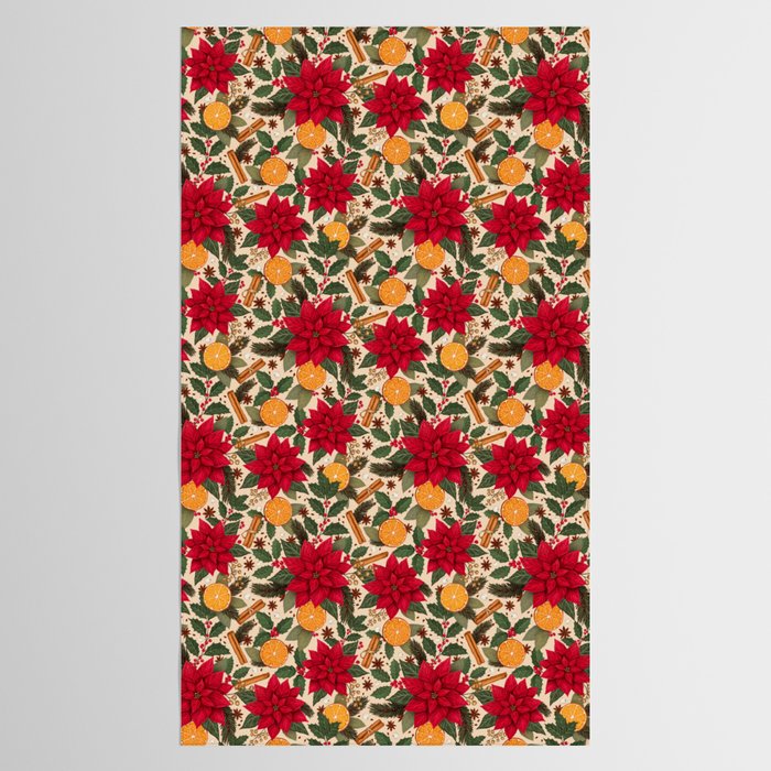 Poinsettia Flowers and Spices Tablecloth Gallery Image 2