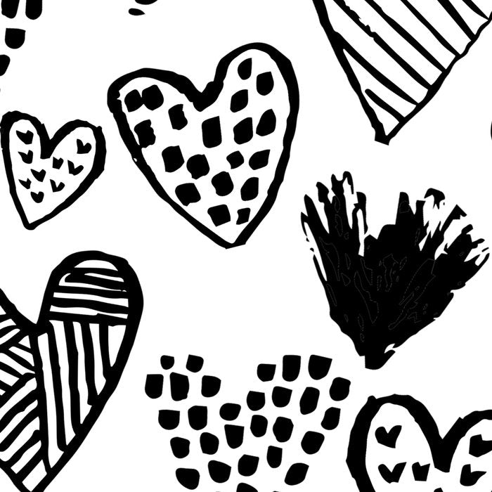 Hearts black and white hand drawn minimal love valentines day pattern gifts decor Coffee Mug Gallery Image 2