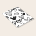 Hearts black and white hand drawn minimal love valentines day pattern gifts decor Notebook Gallery Image 2