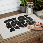 Mid-Century Modern No.35 - Woodblock Print Outdoor Rug Gallery Image 2