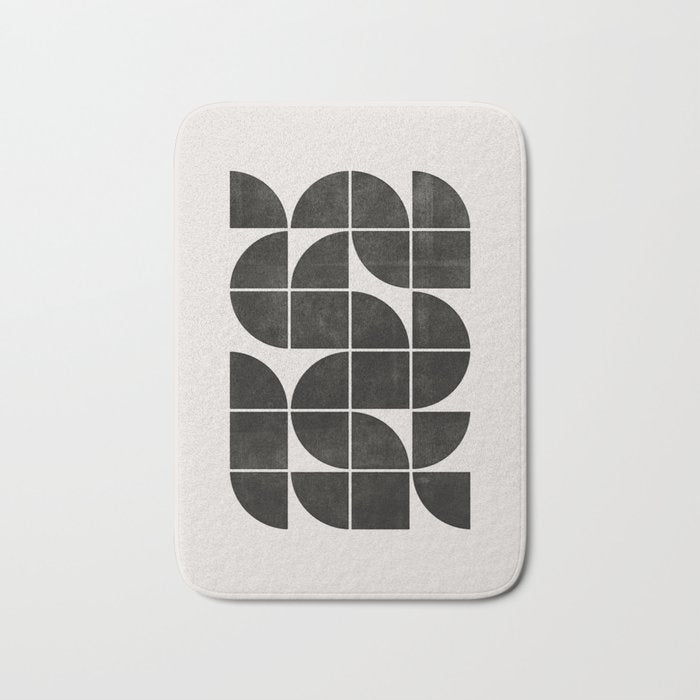 Mid-Century Modern No.35 - Woodblock Print Bath Mat Gallery Image 1