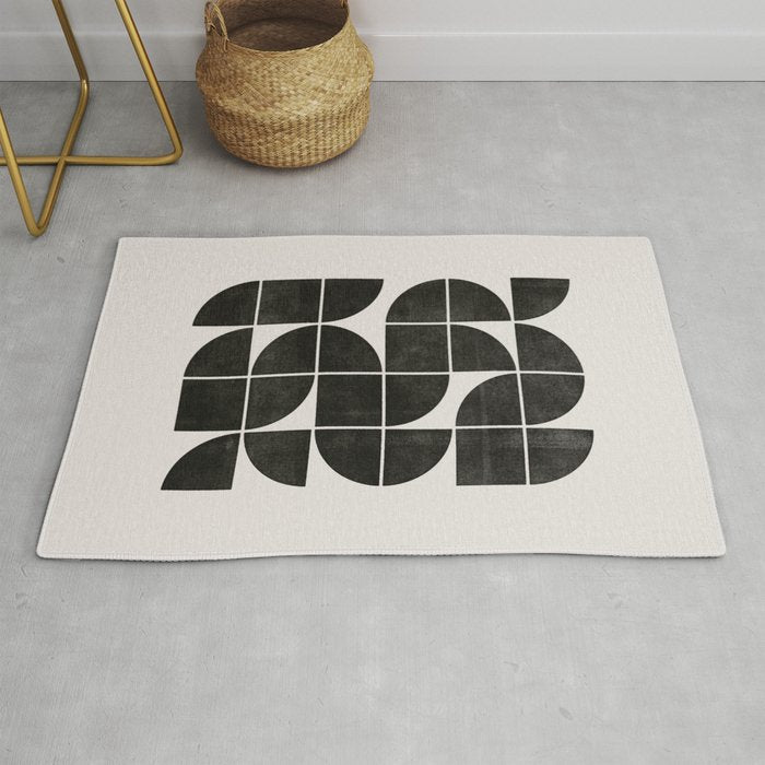 Mid-Century Modern No.35 - Woodblock Print Rug Gallery Image 1