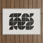 Mid-Century Modern No.35 - Woodblock Print Outdoor Rug Gallery Image 1