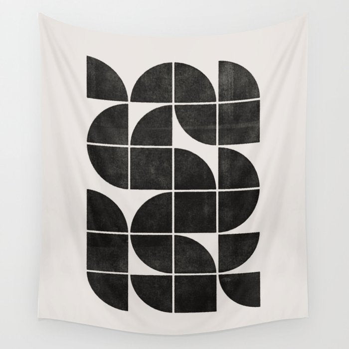 Mid-Century Modern No.35 - Woodblock Print Wall Tapestry Gallery Image 4