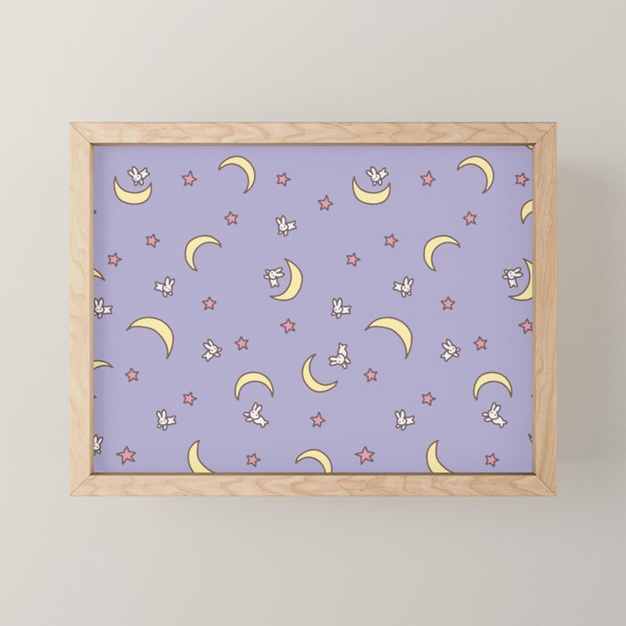 Purple Moon Anime  Mini Art Print Gallery Image 1