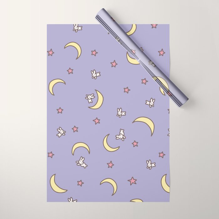 Purple Moon Anime  Wrapping Paper Gallery Image 1