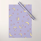 Purple Moon Anime  Wrapping Paper Gallery Image 1