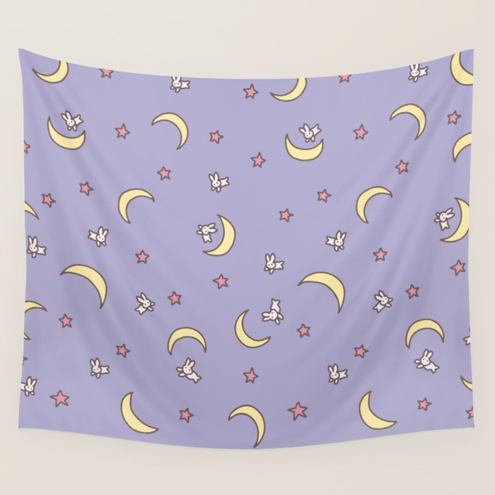 Purple Moon Anime  Wall Tapestry Gallery Image 4