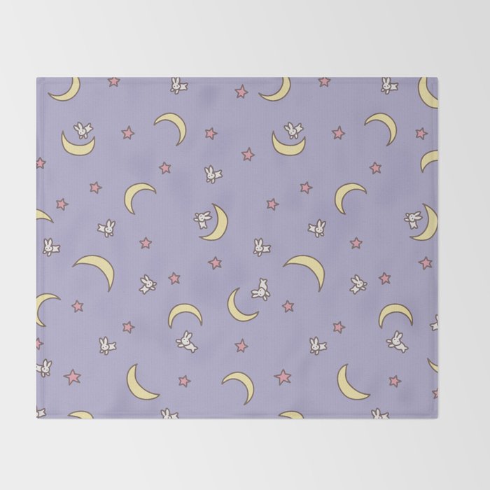 Purple Moon Anime  Throw Blanket Gallery Image 2