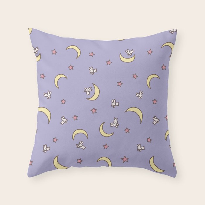 Purple Moon Anime  Throw Pillow Gallery Image 6
