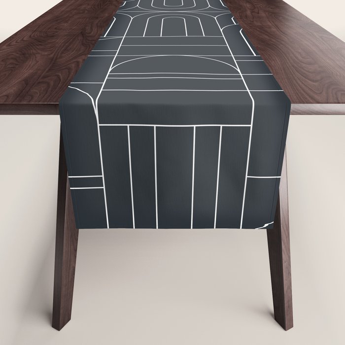 Deco Geometric 04 Black Table Runner Gallery Image 1