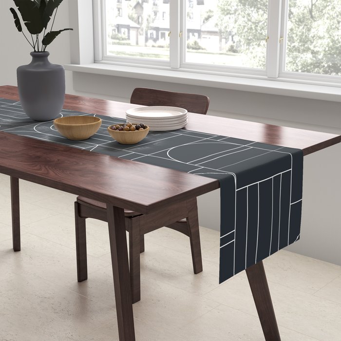 Deco Geometric 04 Black Table Runner Gallery Image 2