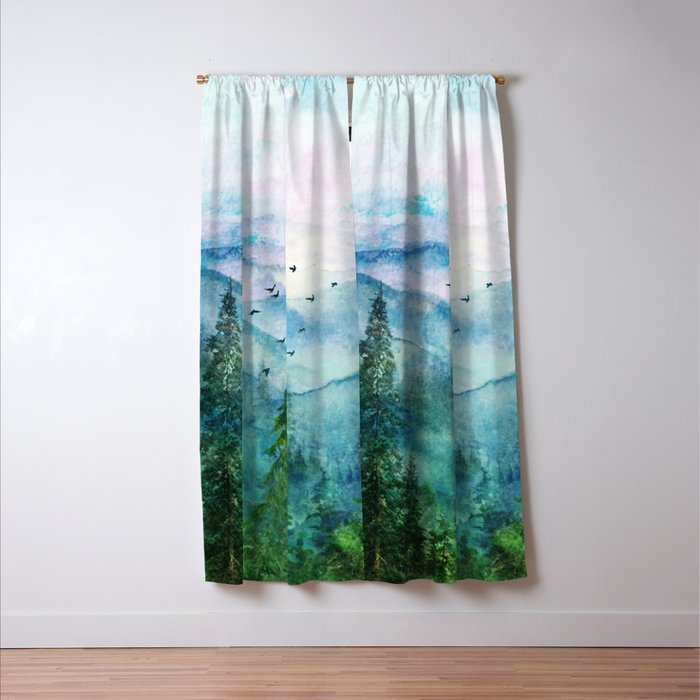 Spring Mountainscape Window Curtain Gallery Image 3