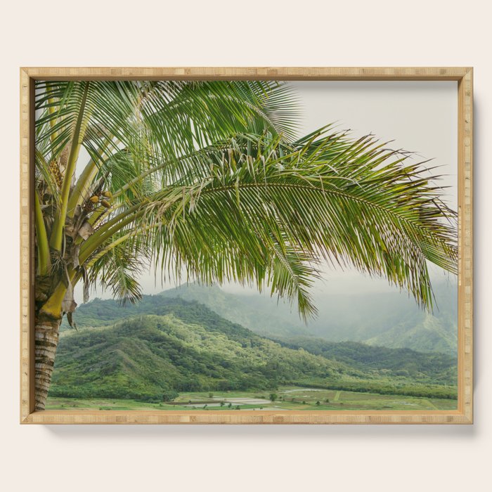 Hanalei Valley - Tropical Hawaii Landscape Photography Serving Tray Gallery Image 1