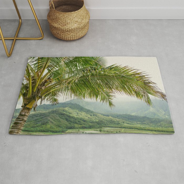 Hanalei Valley - Tropical Hawaii Landscape Photography Rug Gallery Image 1