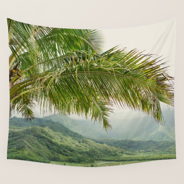 Hanalei Valley - Tropical Hawaii Landscape Photography Wall Tapestry Gallery Image 1