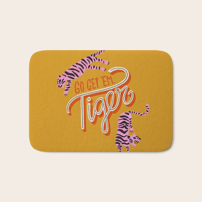 Go Get 'Em Tiger - Yellow Palette Bath Mat Gallery Image 1