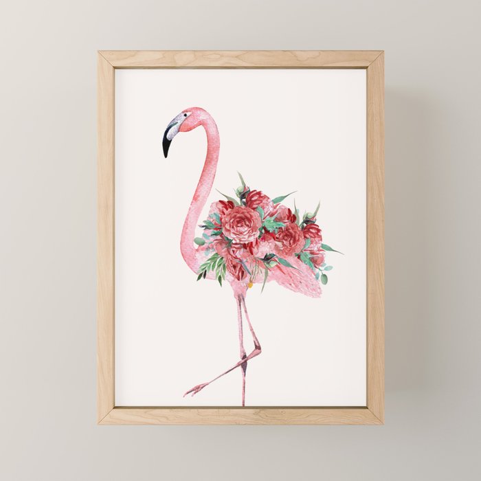 Flamingo Floral Mini Art Print Gallery Image 1