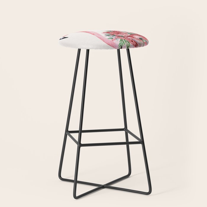Flamingo Floral Stool Gallery Image 1