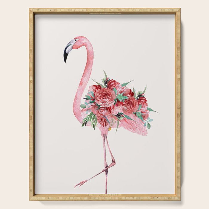 Flamingo Floral Serving Tray Gallery Image 1