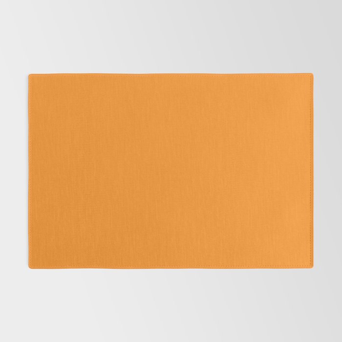 GOLD FISH Solid Color Plain Bright Orange Shade Rug Gallery Image 2