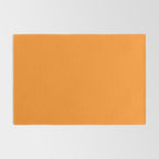 GOLD FISH Solid Color Plain Bright Orange Shade Rug Gallery Image 2